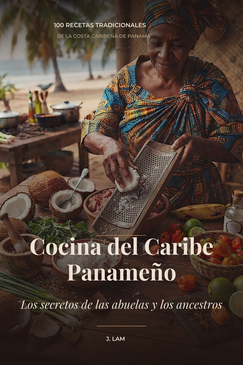 Portada del libro Cocina del Caribe Panameño: Los secretos de las abuelas y los ancestros, de J. Lam